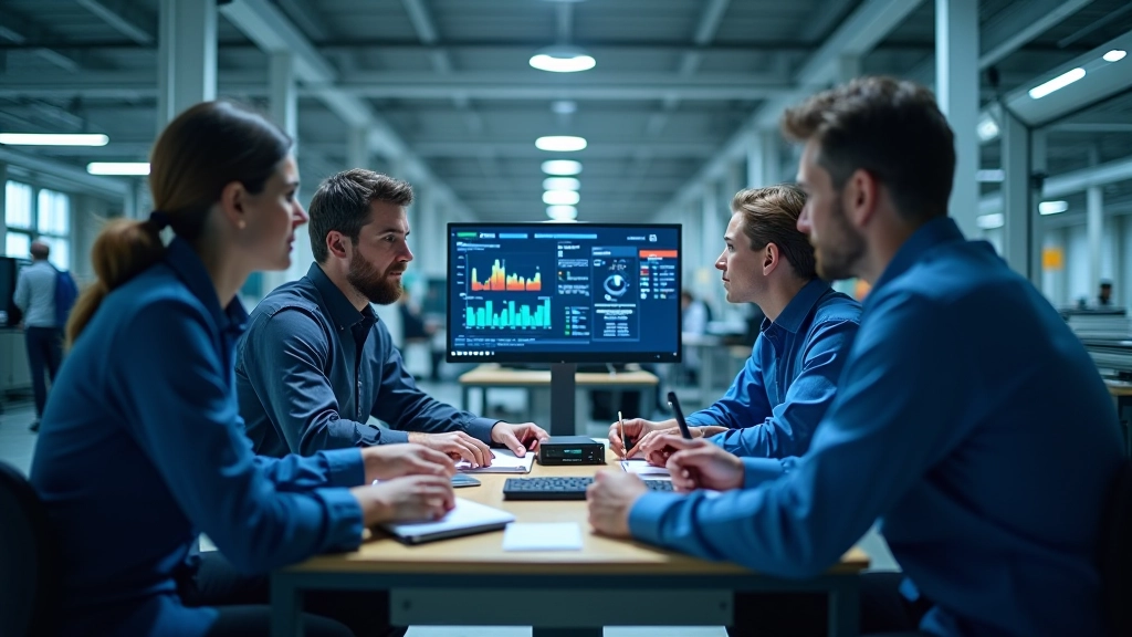 Fabrika yöneticileri ve mühendisler, kestirimci bakım yazılımının eğitim oturumunda